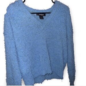 Women's Cozy Blue V-Neck Sweater